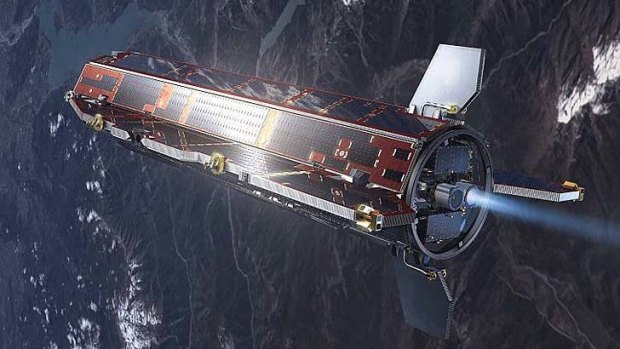 The five meter-long GOCE satellite.