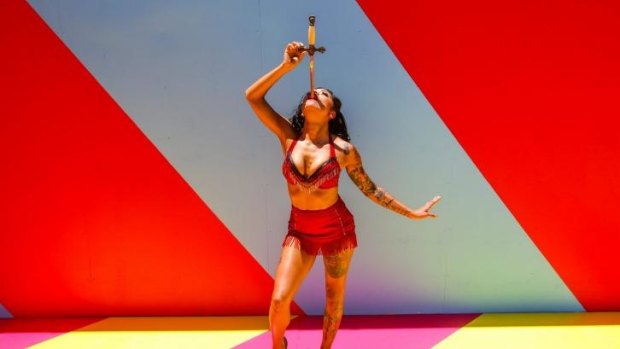 Sword swallower and fire breather Heather Holliday sets pulses racing in <i>Limbo</i>.