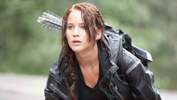 Jennifer Lawrence portrays Katniss Everdeen in <em>The Hunger Games.</em>