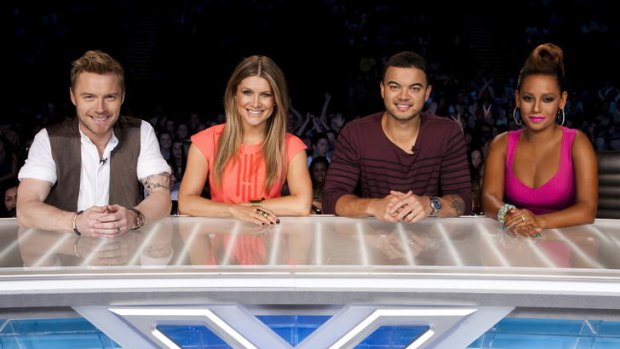 <i>The X Factor</i> judges, Ronan Keating, Natalie Bassingthwaighte, Guy Sebastian and Mel B, are all smiles despite the scary-looking promos.
