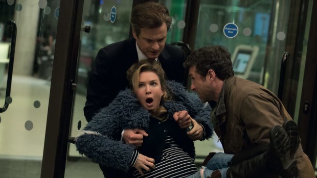 Manhandled: Colin Firth, Renee Zellweger and Patrick Dempsey in Bridget Jones's Baby.