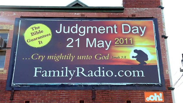 A Judgment Day billboard that appeared on Sydney Road, Coburg last year.