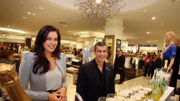 David Jones will launch their refurbished store this week. Megan Gale is pictured here with David Jones CEO, Paul Zahra. <i>Picture: Angela Wylie</i>