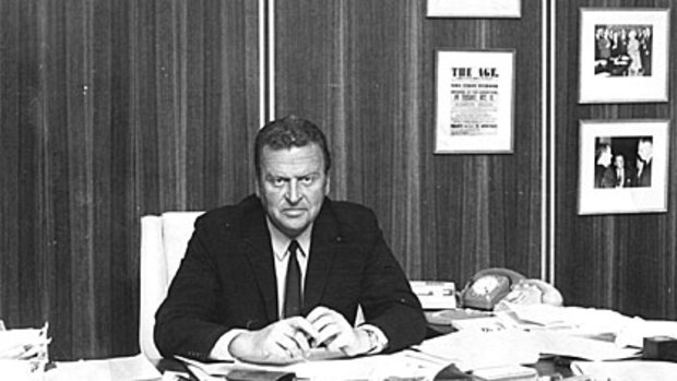 Graham Perkin at the editor’s desk at The Age in 1971.