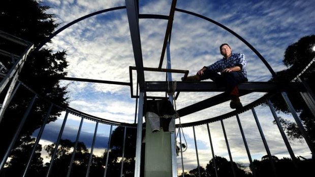 Barry Armstead of South Canberra is building a space observatory in his front yard.