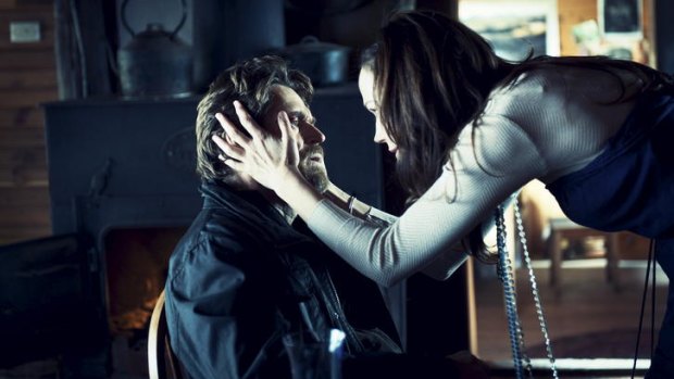 Willem Dafoe and Frances O'Connor in <i>The Hunter</i>.