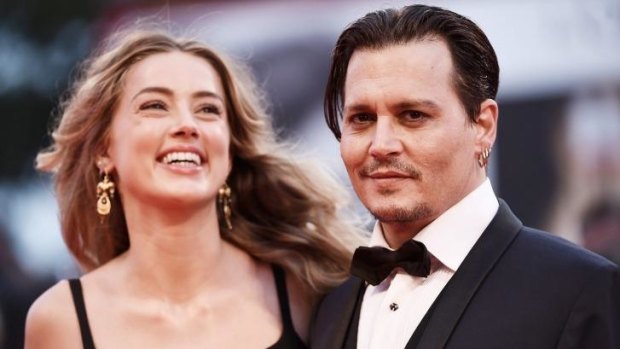 Johnny Depp and Amber Heard at the premiere of <i>Black Mass</i> at the Venice Film Festival.