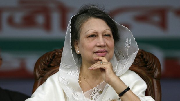 Bangladesh Nationalist Party (BNP) chairwoman and Bangladesh opposition leader  Khaleda Zia looks on during a rally in Dhaka in 2009.