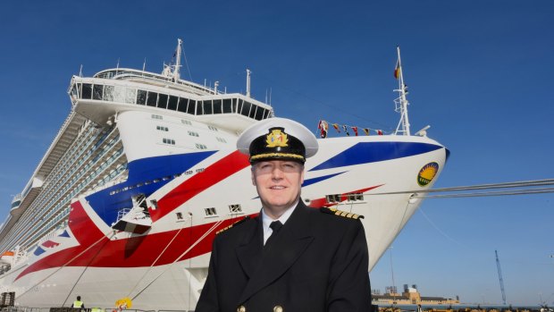 P&O Cruises' new flagship Britannia and Captain Paul Brown.
