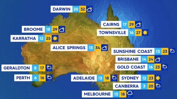 National weather forecast for Tuesday August 26