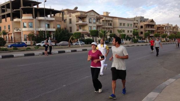 Different route each week: Some of the Cairo Runners in action.