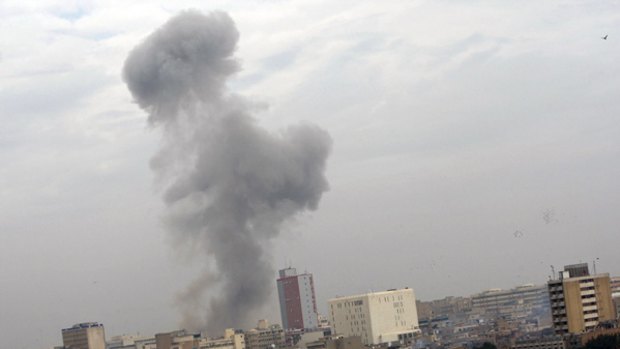 Smoke billows following an explosion in the Iraqi capital Baghdad.