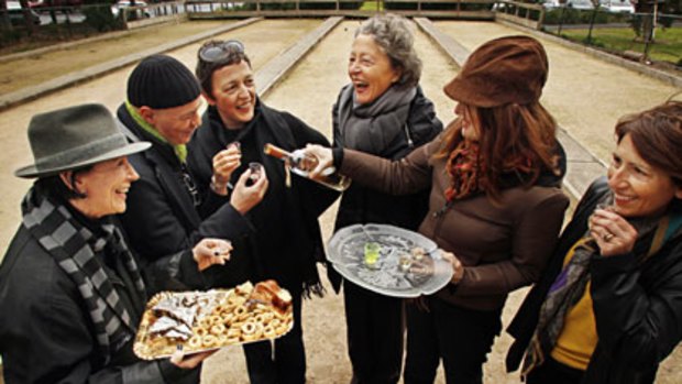 Grappa, coffee and pastries keep everyone warm at the Montemurro Bocce Club in North Carlton.