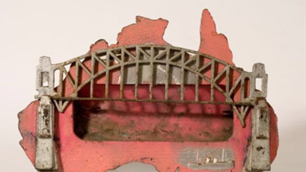 Bridge work...a 1930s cast-iron and copper radiator casing featuring the Sydney Harbour Bridge.