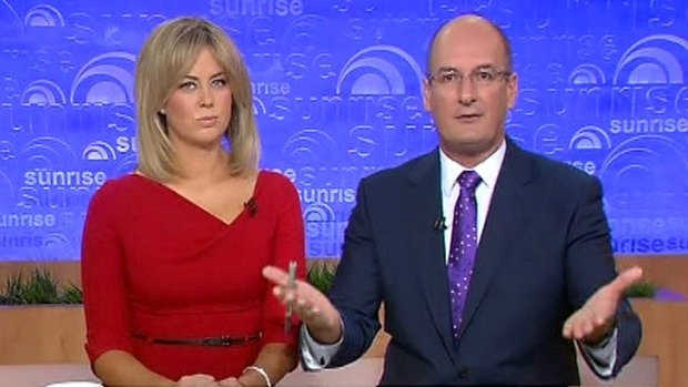 Outspoken: TV star David Koch with co-host Samantha Armytage.