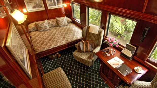 All aboard ... inside one of the suites in Rovos Rail's Cape Town to Pretoria train.