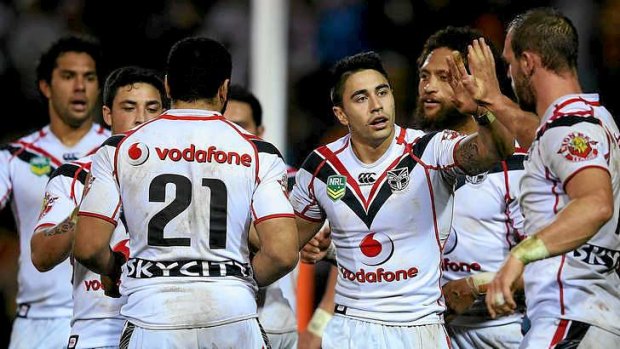Benji protege: Warriors halfback  Shaun Johnson was the difference between the two sides with a 16-point haul in Benji Marshall's last game for the Tigers at Leichhardt Oval on Friday night.
