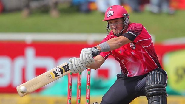 Fluctuating asset &#8230; Shane Watson on the attack for the Sydney Sixers in South Africa.