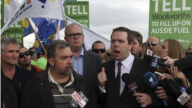 Bad job reports will always get more attention than good reports. Above, the AWU's Paul Howes outside the Caltex refinery in Kurnell.