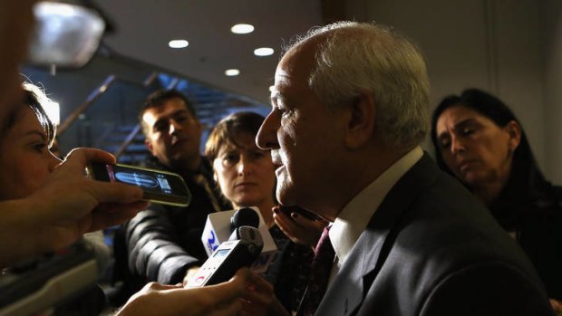 Vote: Ambassador Riyad Mansour, permanent observer of Palestine, addresses the media at the UN in New York.