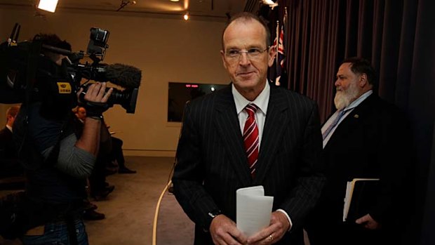 Minister for Agriculture, Fisheries and Forestry, Senator Joe Ludwig, speaks to the media about live animal exports during a press conference at Parliament House.