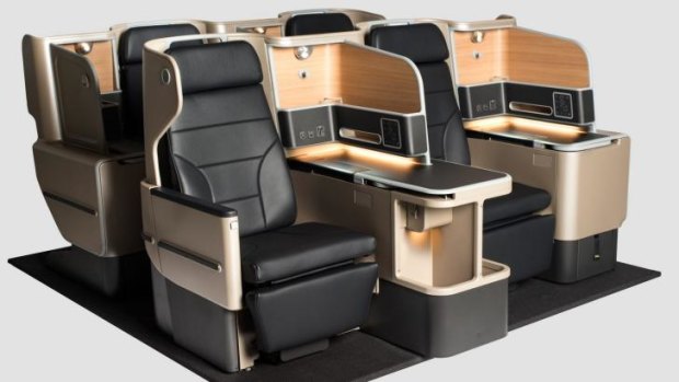 The new business class seats for Qantas' A300 aircraft.