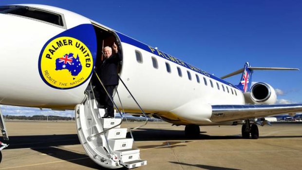 On his jet: Clive Palmer is making an impact in the Western Australia byelection.
