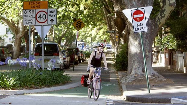 "In the last 3&#189; years the number of people cycling through central Sydney had more than doubled".