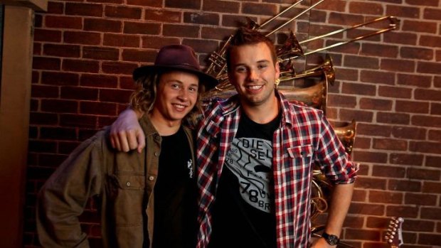 Team Madden: <I>The Voice</I> finalists Nathan Hawes, left, and Joe Moore.