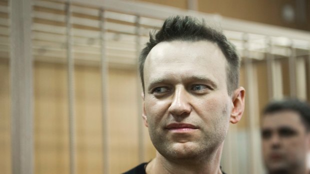 Russian opposition leader Alexei Navalny appears in court. 