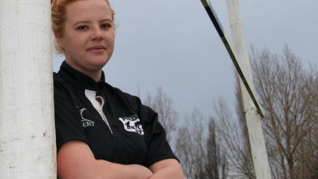 Mixing it: April Miller, 18, has been playing rugby for the Pukerau men's team this season.