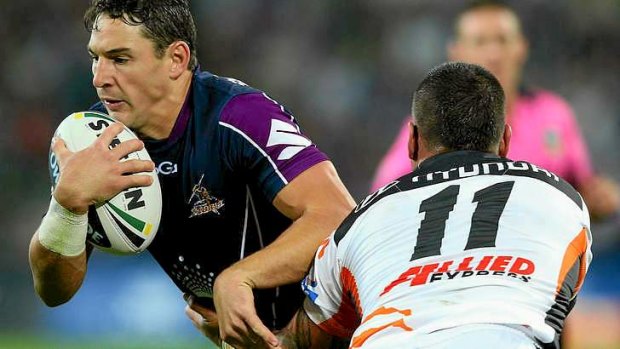 Fit to play: Billy Slater is set to take on Greg Inglis and the Rabbitohs.