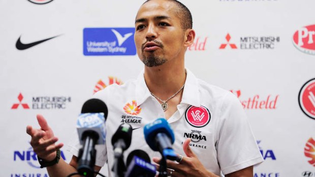 Love affair: Wanderers favourite Shinji Ono fronts the media on Friday to explain the reasons behind his return home to Japan.