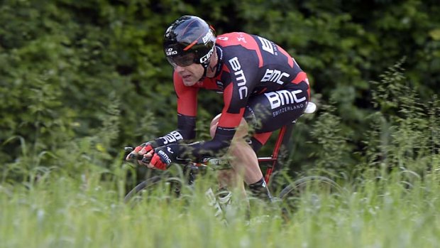 Cadel Evans during the eighth stage of the Giro d'Italia.