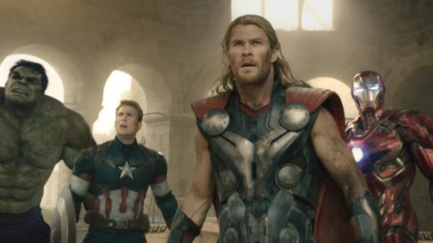 Captain America, Thor, and Ironman in Marvel's <i>Avengers: Age Of Ultron</i>.