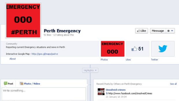 Although a useful service, Perth Emergency's Facebook page hasn't always been up to date and accurate.