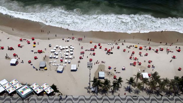 Teeming with sunbathers: Copacabana.