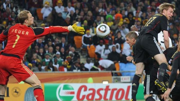 Confident  ... Germany goalkeeper Manuel Neuer makes a save against Ghana