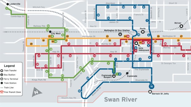 The route of the new Green CAT service.