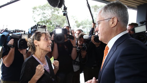Single mother Melinda confronted Prime Minister Malcolm Turnbull on on Thursday. 