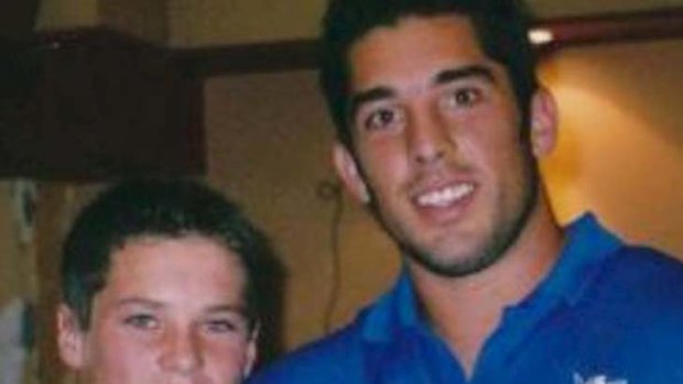 Starstruck ... a 13-year-old Daniel Mortimer with Braith Anasta, who is now his teammate.
