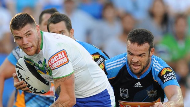 Josh Dugan during the round two NRL match against the Gold Coast Titans Skilled Park on Saturday.
