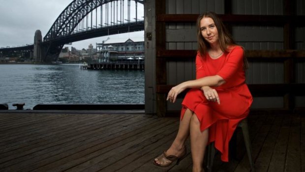 Jemma Birrell, artistic director of the Sydney Writers' Festival, at the festival site at Pier 2/3, Walsh Bay. 