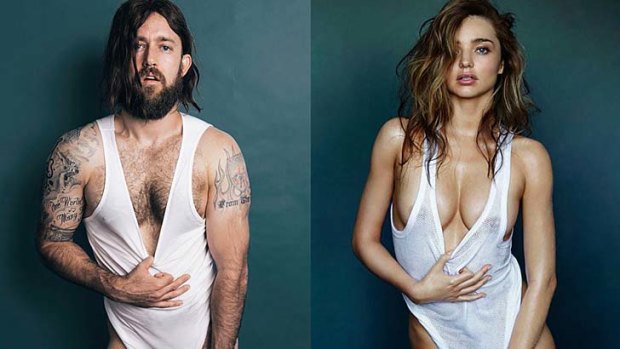 The Bondi Hipsters' Dom Nader poses exactly like Miranda Kerr.