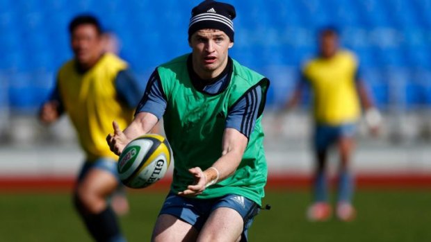 Beauden Barrett during a training session in Auckland on Tuesday.