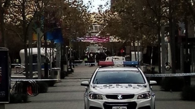 Perth's Murray Street was in lockdown on Monday after police discovered a suspicious package.