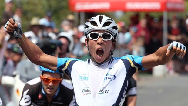 Talent spotted: Teenager Caleb Ewan winning race two in Geelong yesterday.