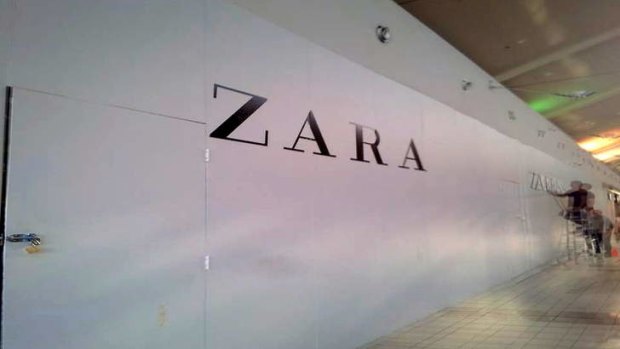 The Zara shopfront has been boarded up for months, keeping shoppers guessing about what it may look like inside.