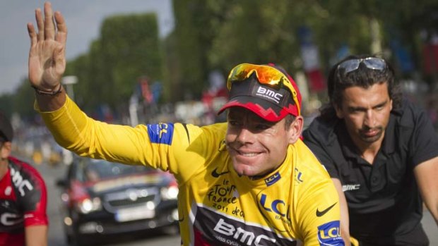 An old friend ... Cadel Evans visited the wife and children of his former trainer Aldo Sassi, who passed away last December.
