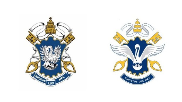St Eddie's old, and new crest.